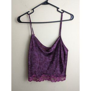 Victoria's Secret size XS purple floral dotted cami cowl neck tank top lace trim